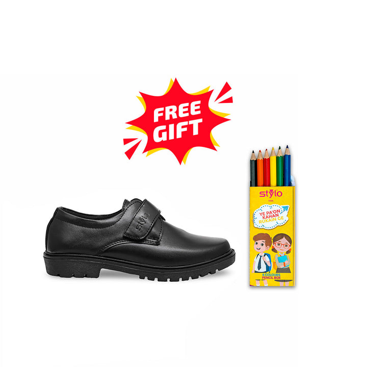 Boys Black School Shoes SK1077