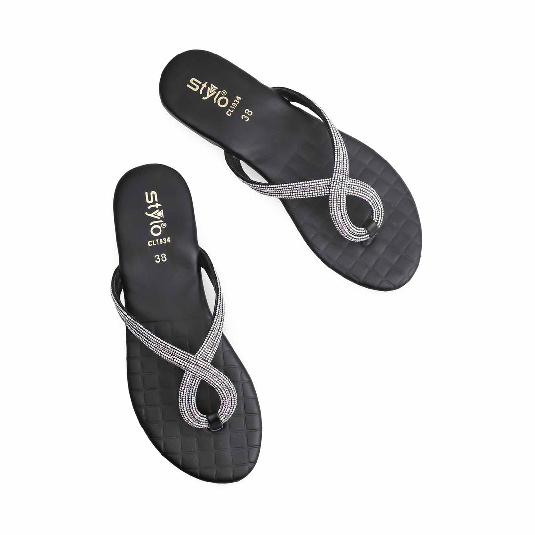 Black Casual Chappal CL1934