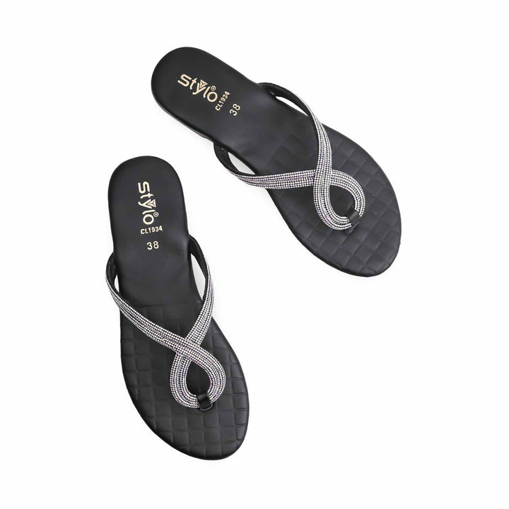 Black Casual Chappal CL1934