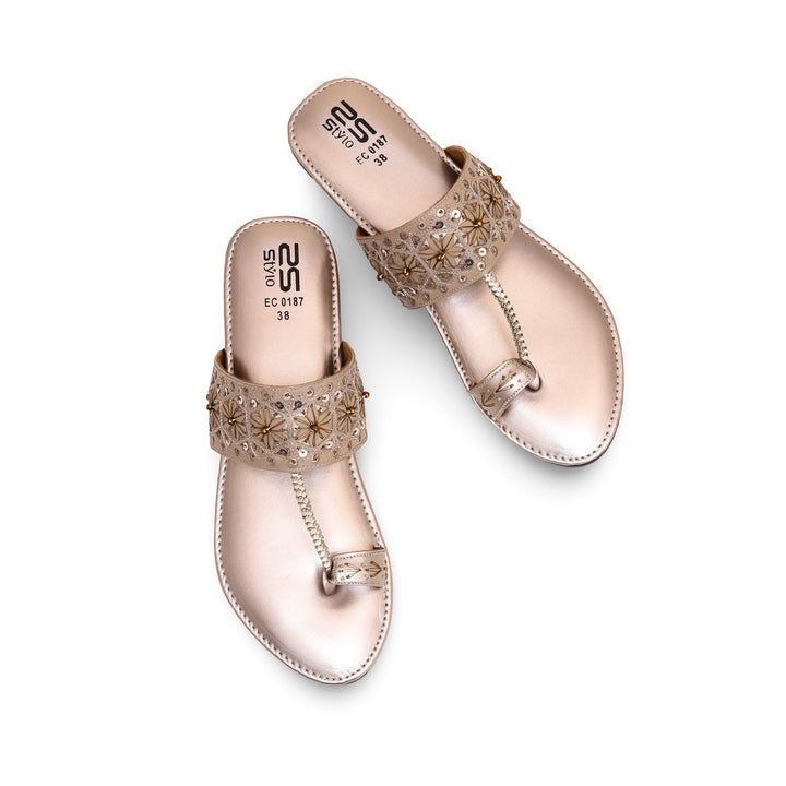 Golden Ethnic Chappal EC0187