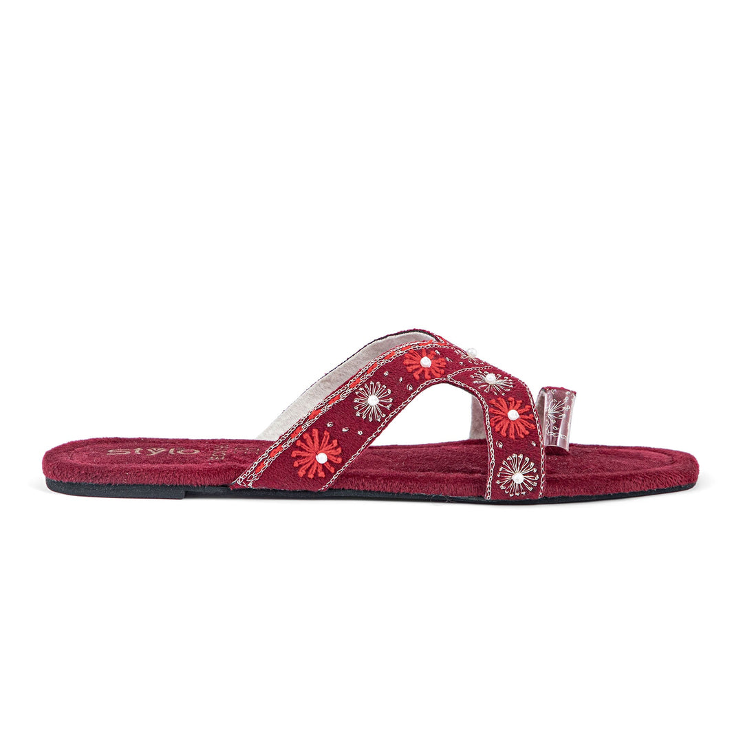 Maroon Ethnic Chappal EC0196