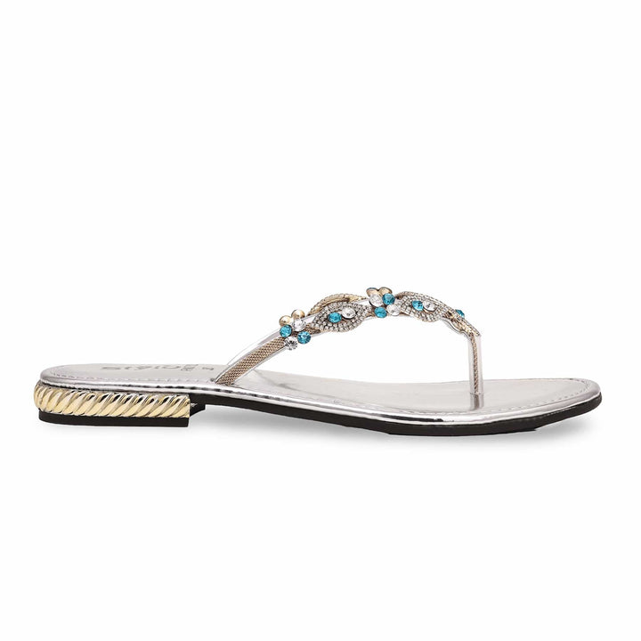 Silver Fancy Chappal FN0752