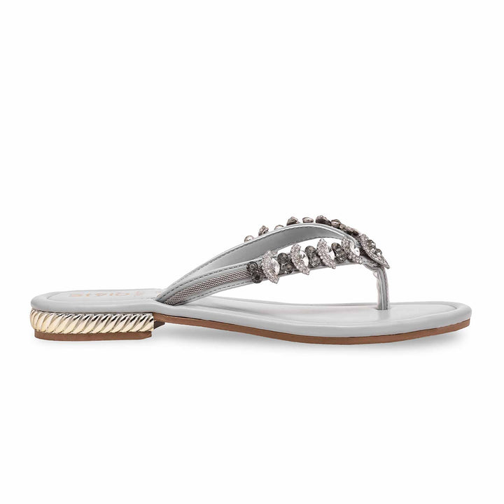 Grey Fancy Women Chappal FN0777