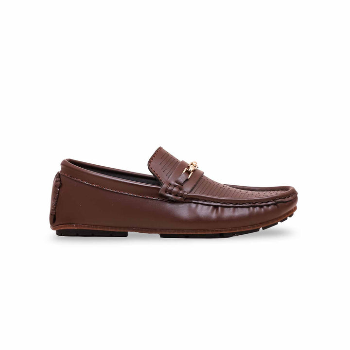 Boys Brown Formal Moccasin KD0826