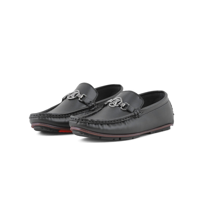 Boys Black Formal Moccasin KD0834