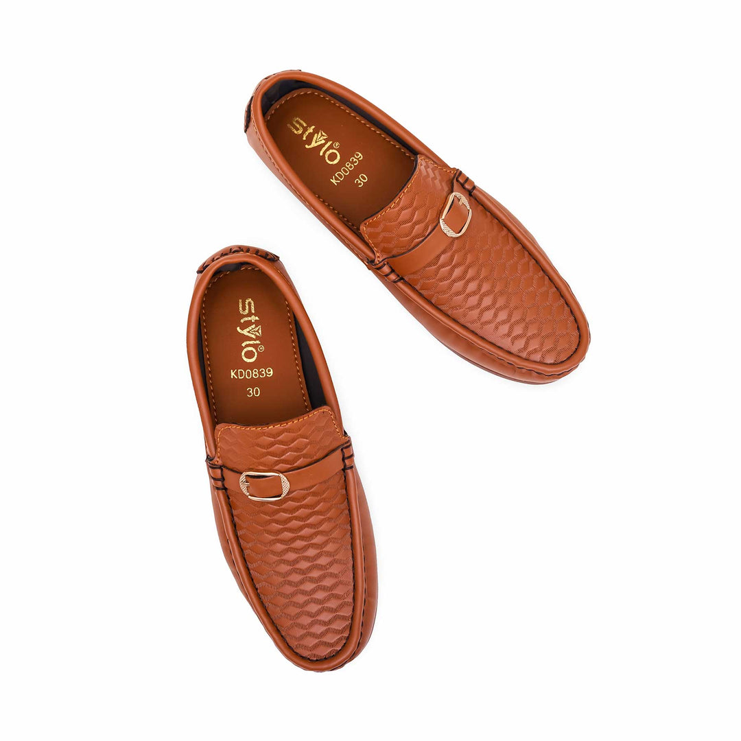 Boys Brown Formal Moccasin KD0839