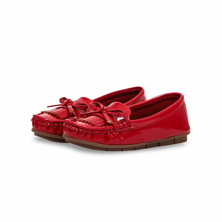 Girls Red Formal Moccasin KD0908