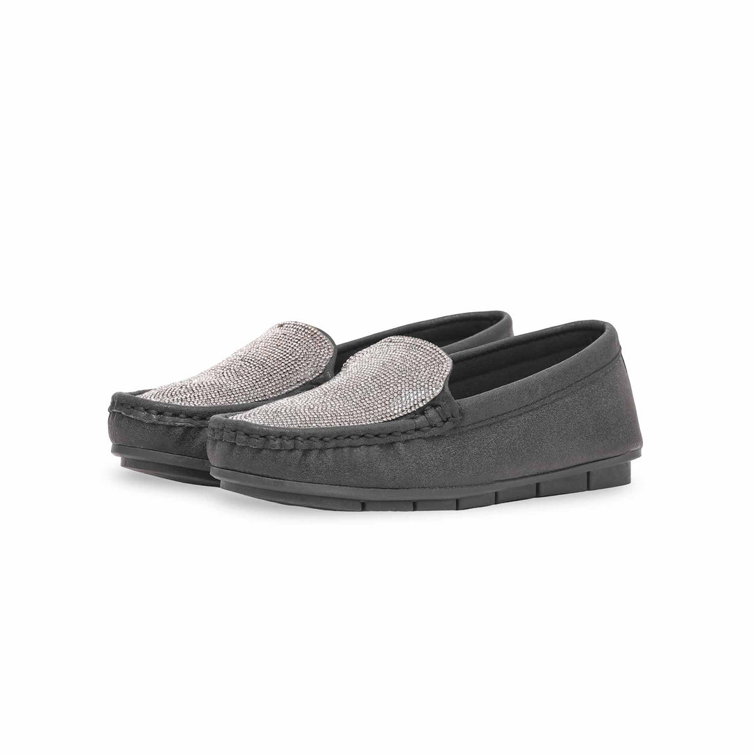 Girls Black Formal Moccasin KD0910