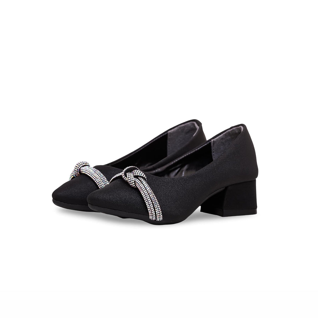 Girls Black Fancy Pumps KD0916