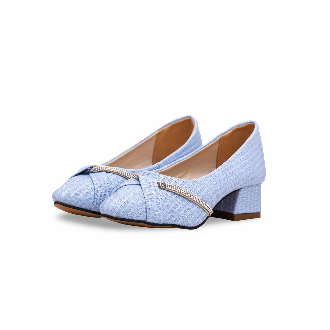 Girls Sky Blue Formal Pumps KD0918