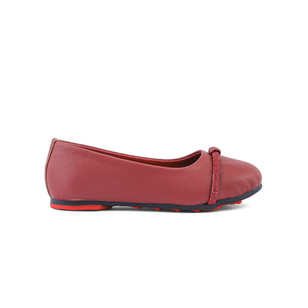 Girls Maroon Casual Pumps KD0943