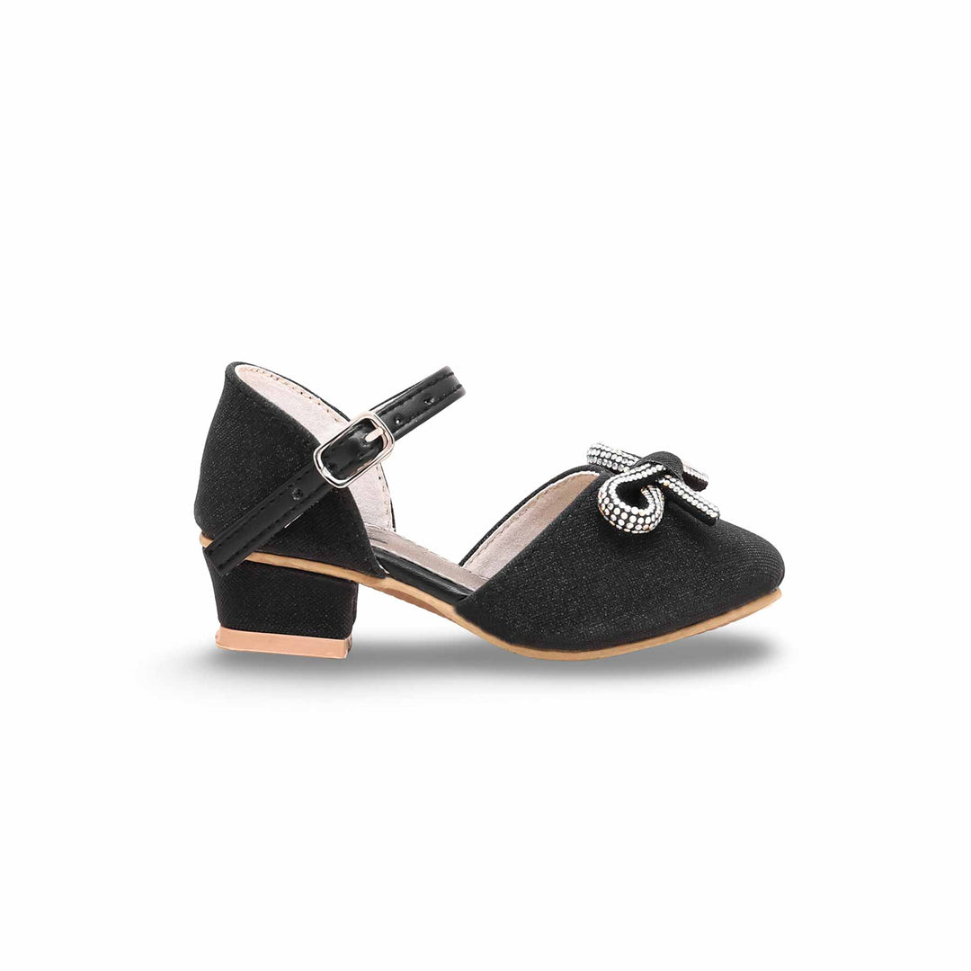 Girls Black Fancy Pumps KD0949