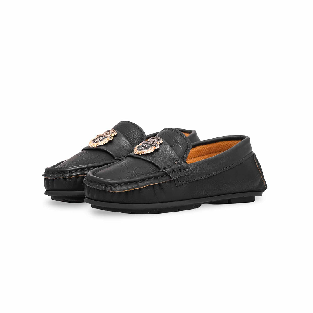 Boys Black Formal Moccasin KD0983