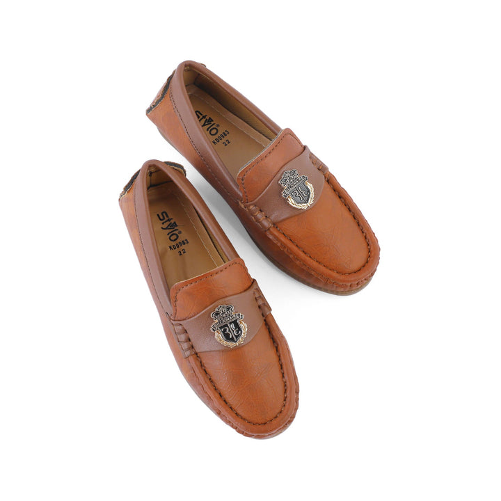 Boys Brown Formal Moccasin KD0983