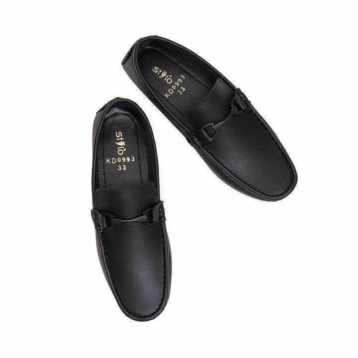 Boys Black Formal Moccasin KD0993