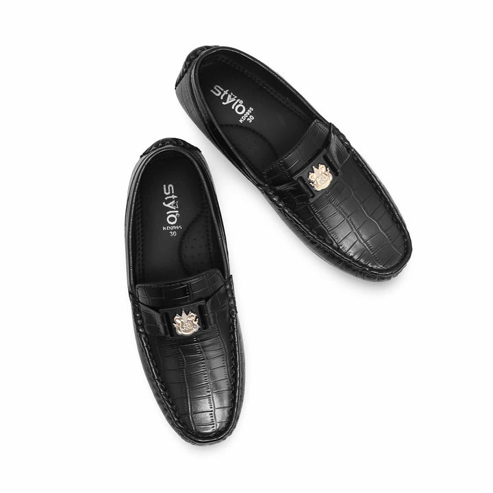 Boys Black Formal Moccasin KD0995