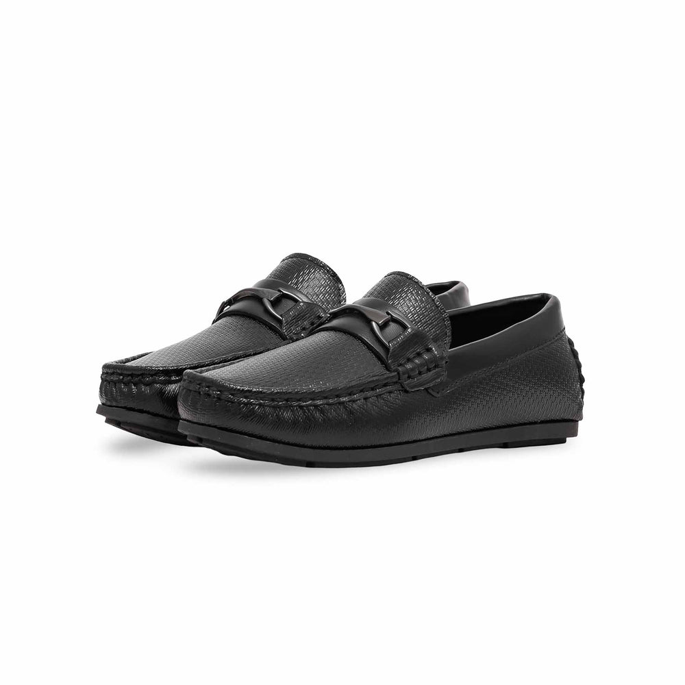 Boys Black Formal Moccasin KD2193