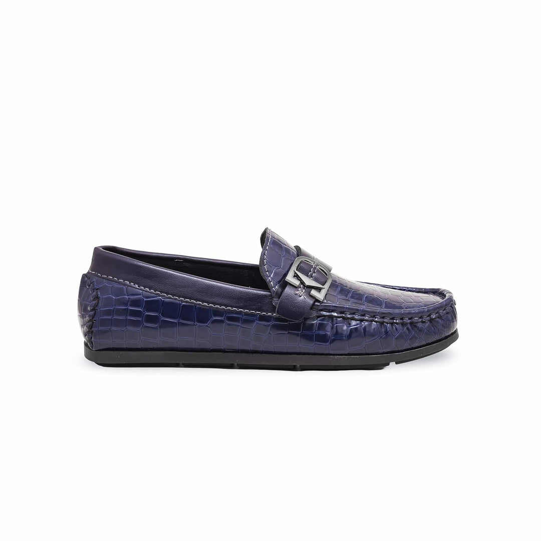 Boys Navy Formal Moccasin KD2195