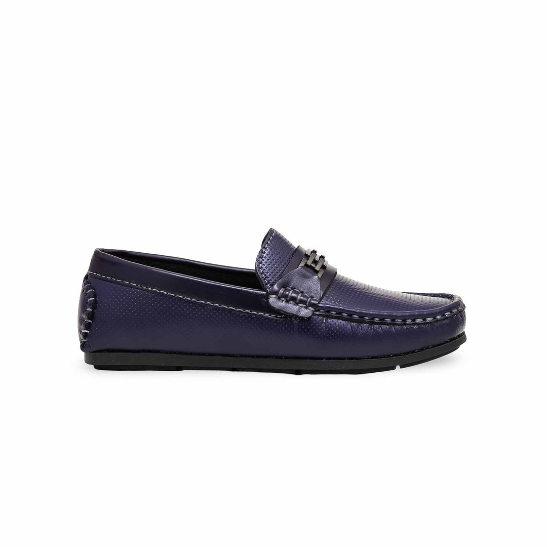 Boys Navy Formal Moccasin KD2196