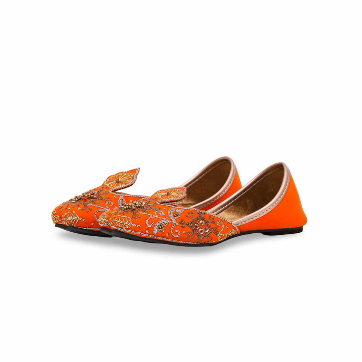 Girls Orange Fancy Khusa KD2225