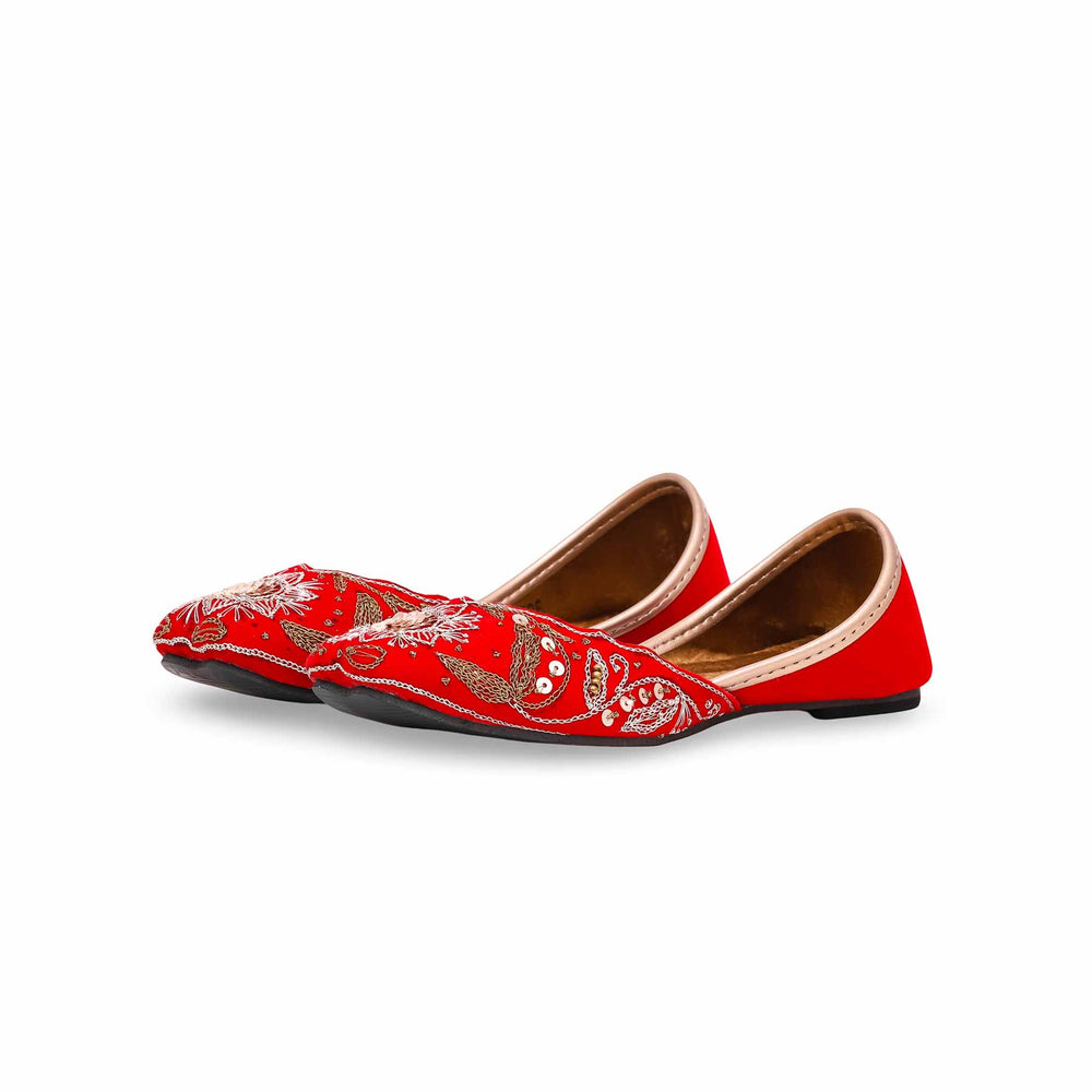 Girls Red Fancy Khusa KD2226