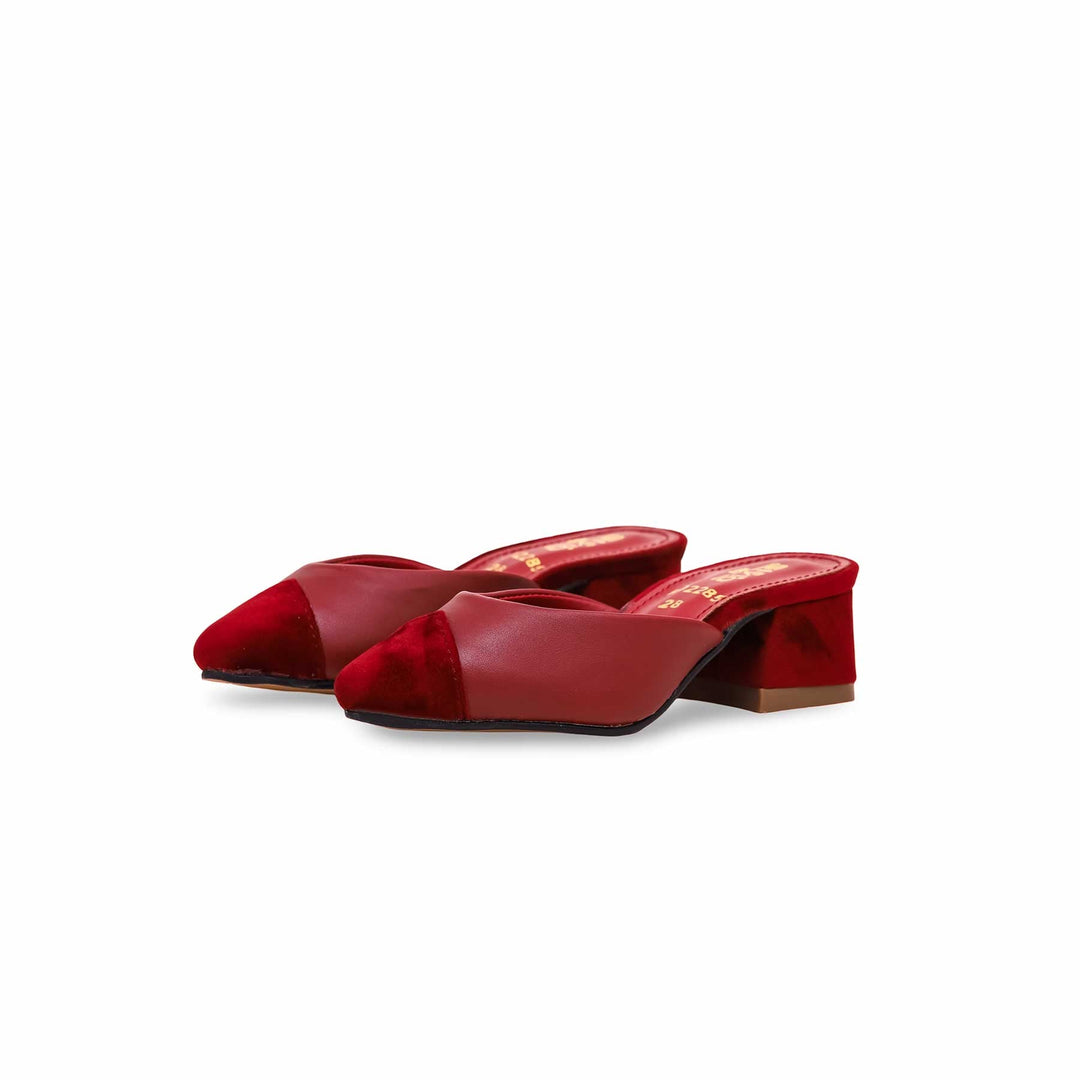 Girls Maroon Formal Pumps KD2285