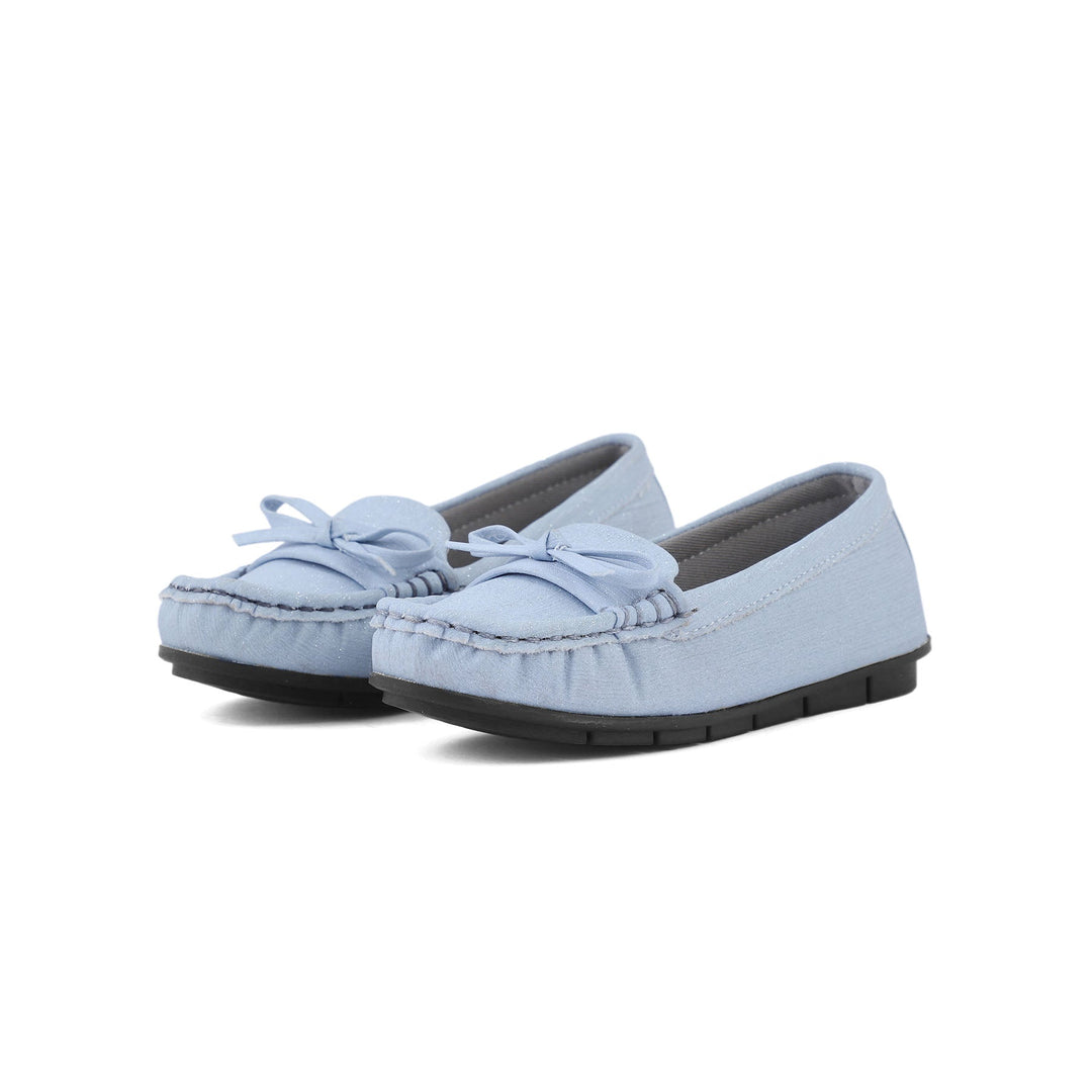 Girls Sky Blue Formal Moccasin KD2297