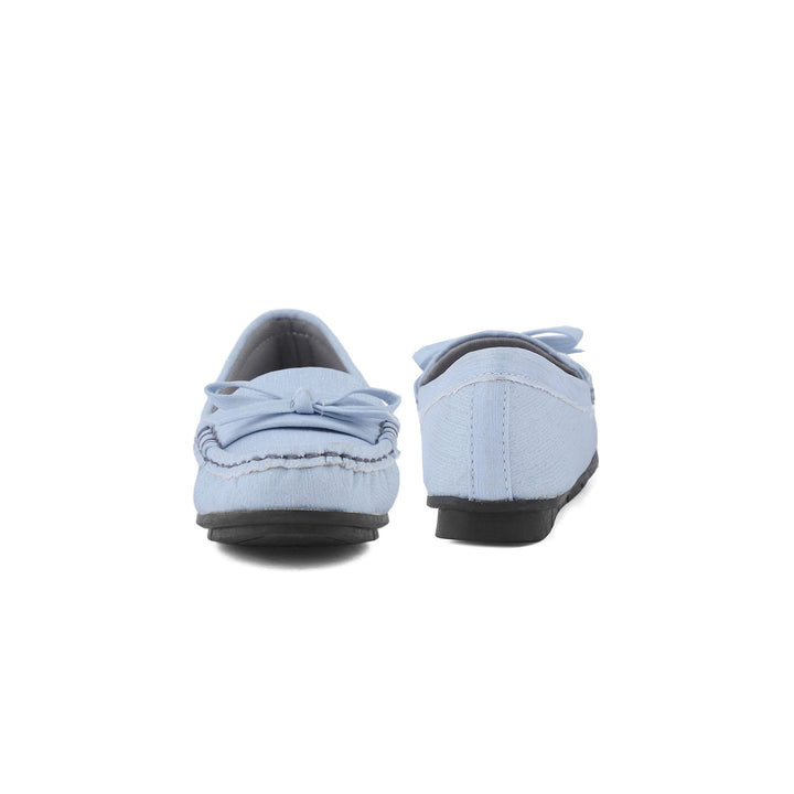 Girls Sky Blue Formal Moccasin KD2297