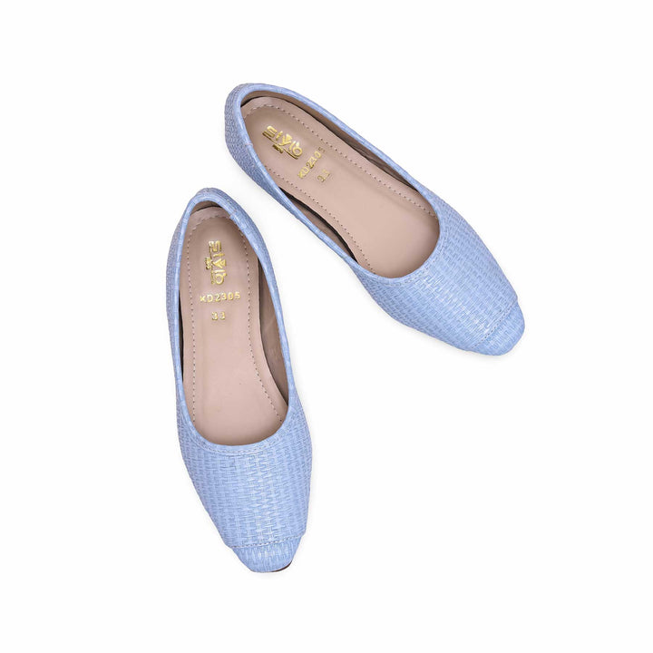 Girls Sky Blue Formal Pumps KD2305