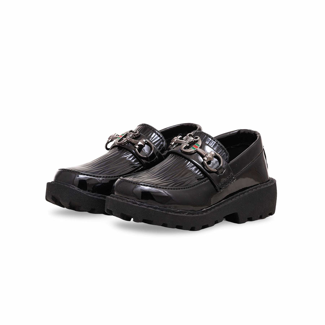 Boys Black Formal Moccasin KD2314