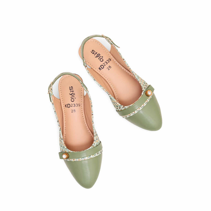 Girls Green Formal Pumps KD2339