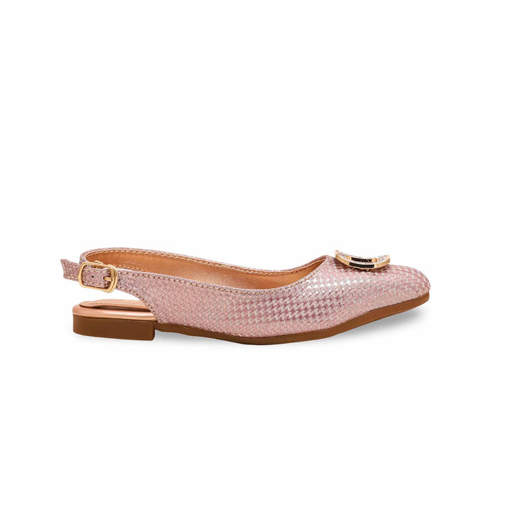 Girls Peach Fancy Pumps KD2382