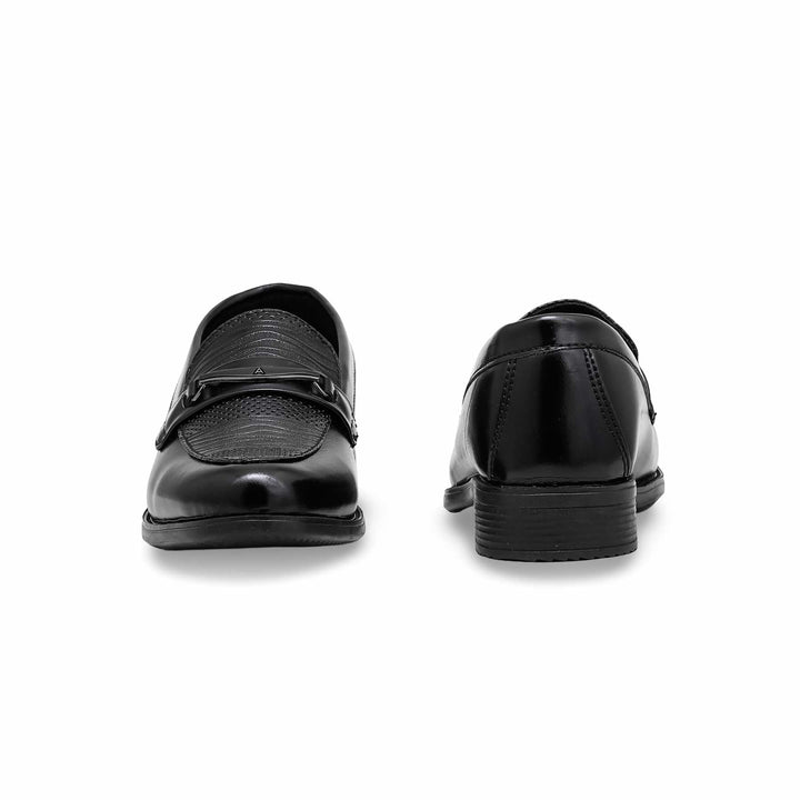 Boys Black Formal Moccasin KD2389