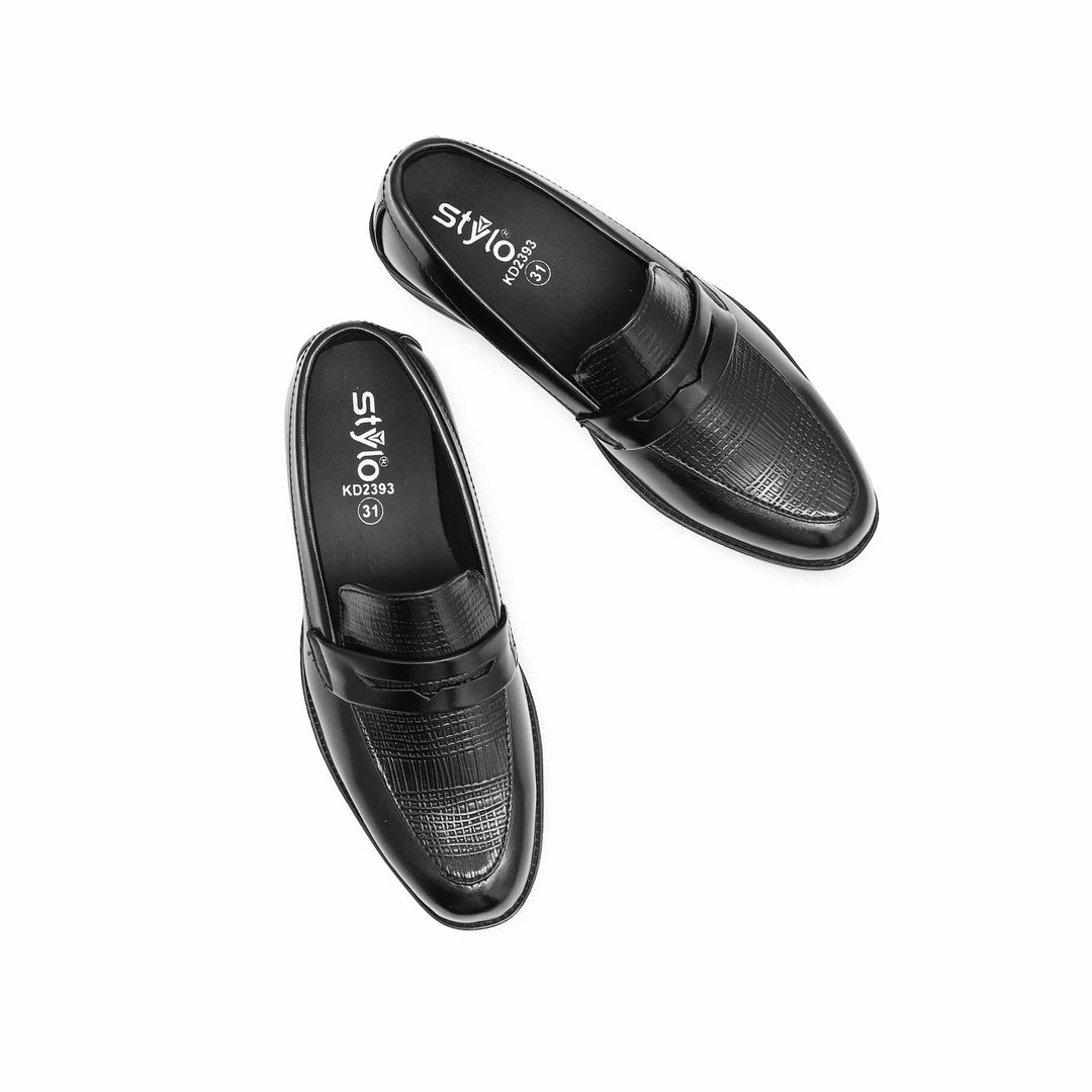 Boys Black Formal Moccasin KD2393