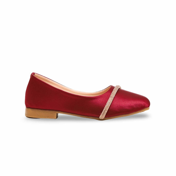 Girls Maroon Formal Pumps KD2426