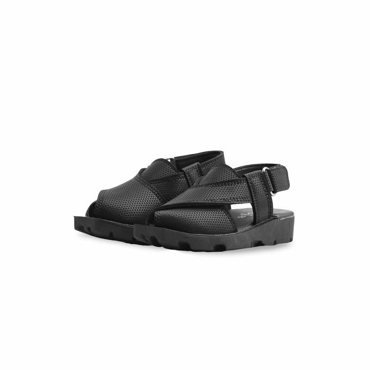 Boys Black Peshawari Chappal KD4779