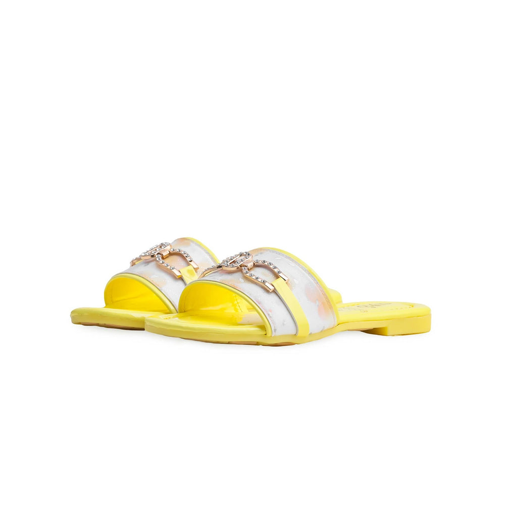 Girls Yellow Casual Slipper KD5558