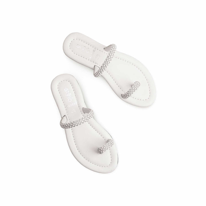 Girls White Formal Slipper KD5592