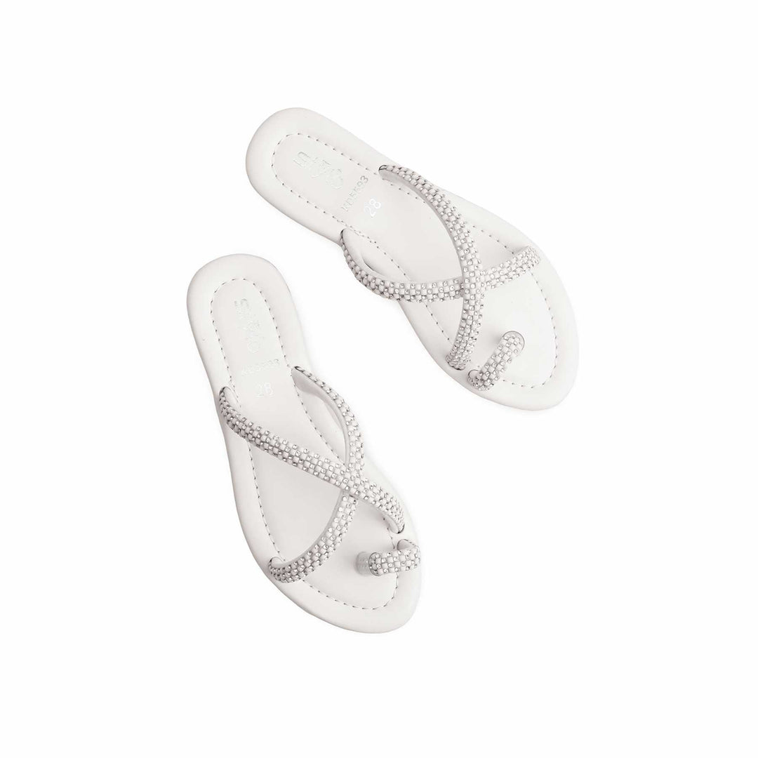 Girls White Formal Slipper KD5593