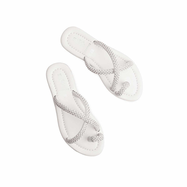 Girls White Formal Slipper KD5593