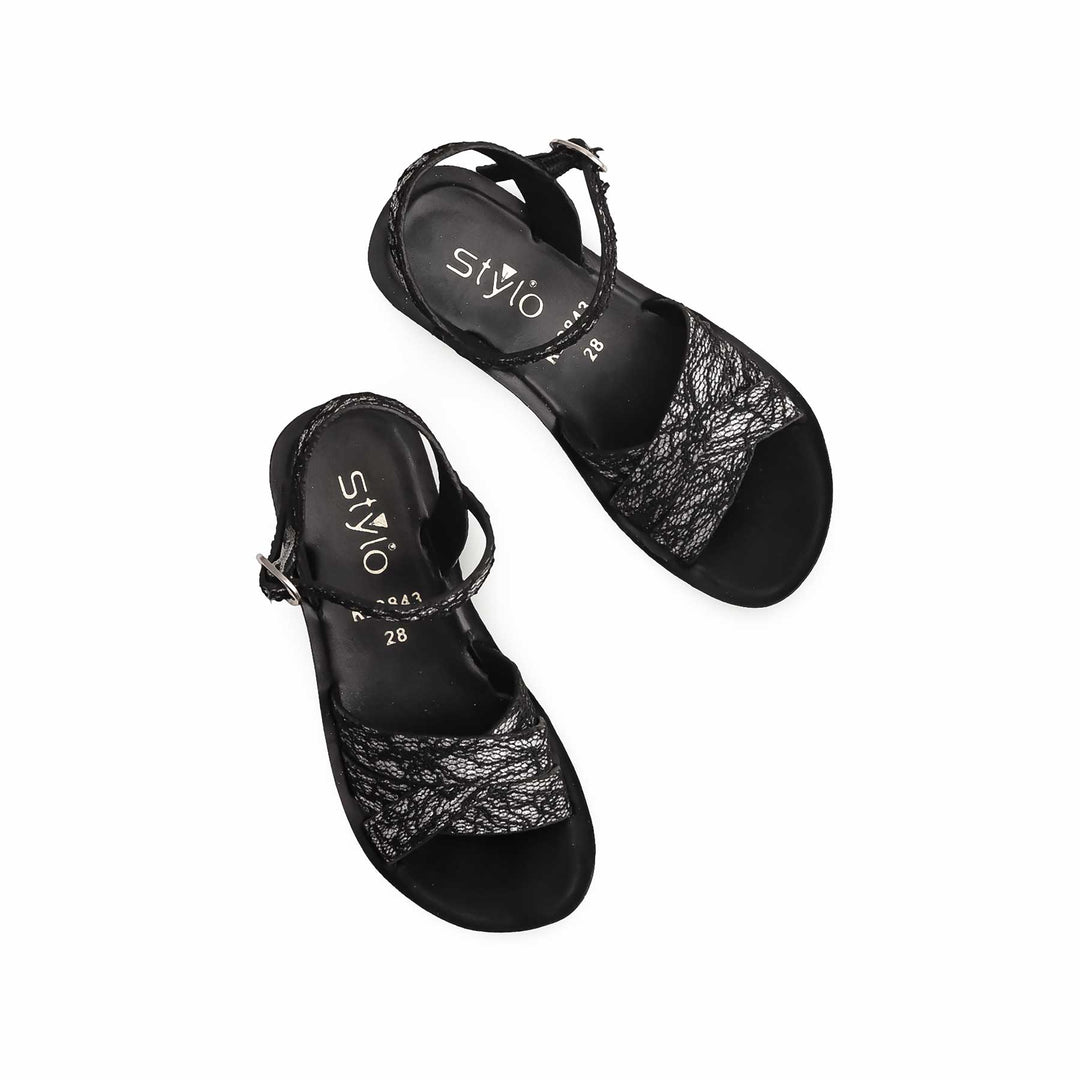 Girls Black Casual Sandal KD9843