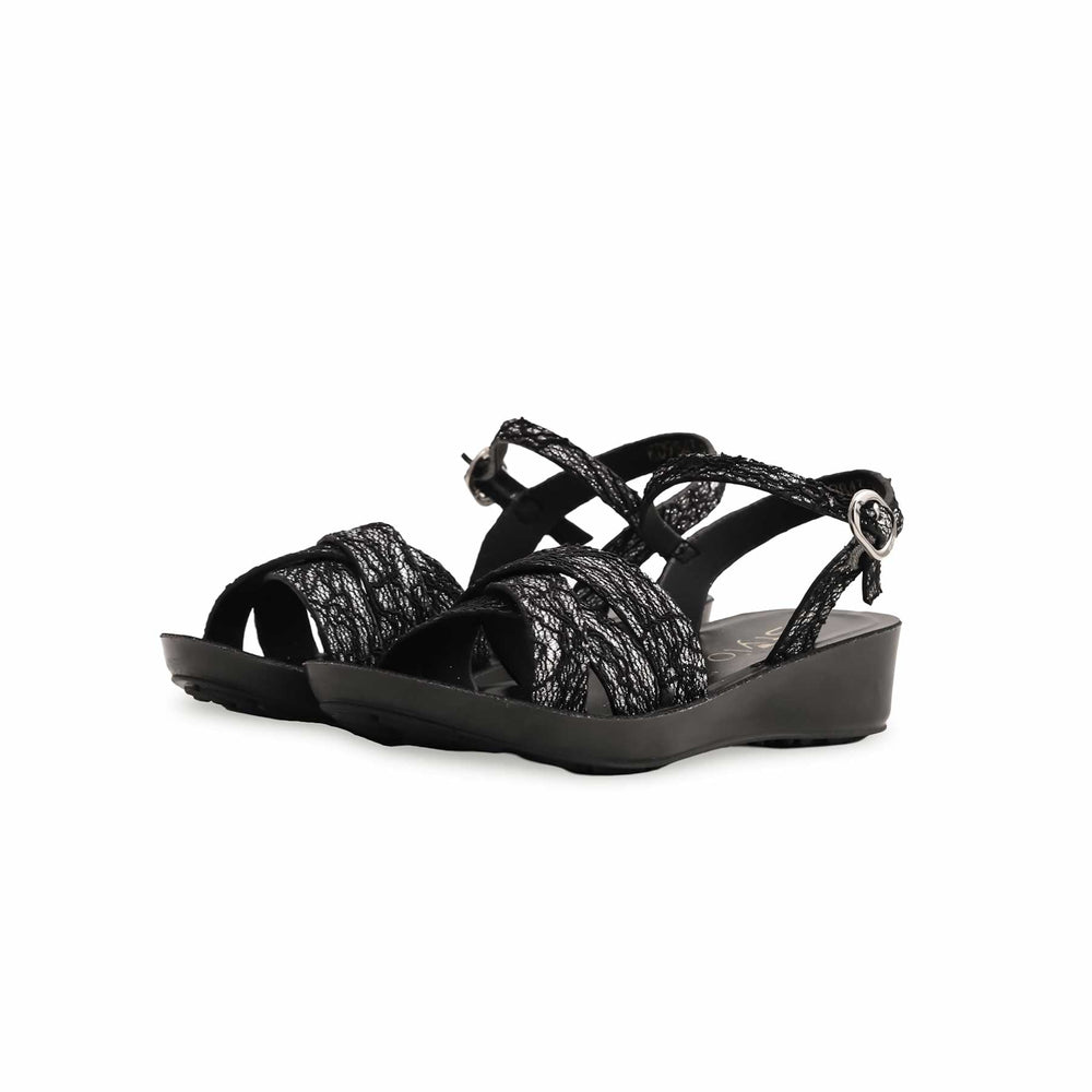 Girls Black Casual Sandal KD9843