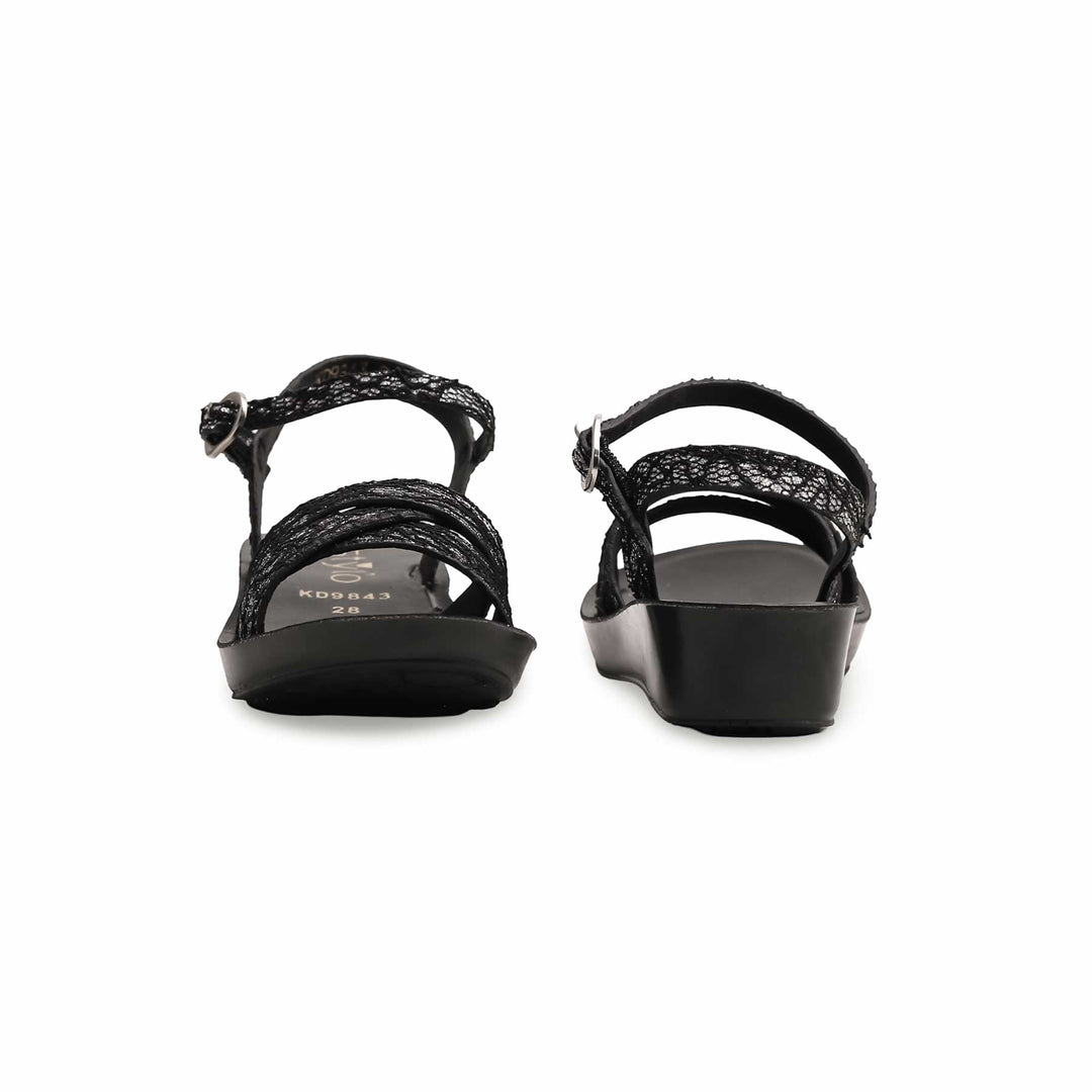 Girls Black Casual Sandal KD9843