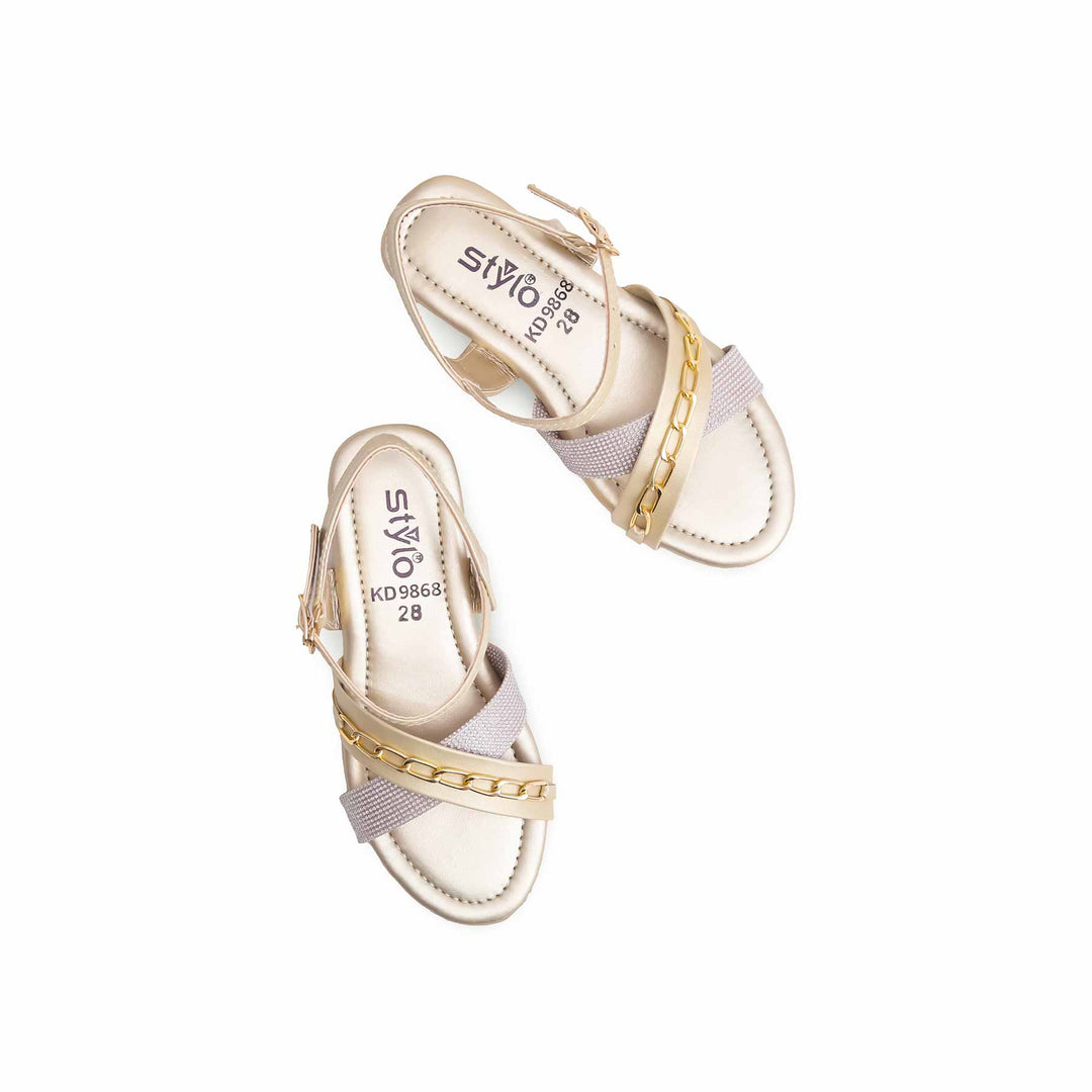 Girls Golden Formal Sandal KD9868