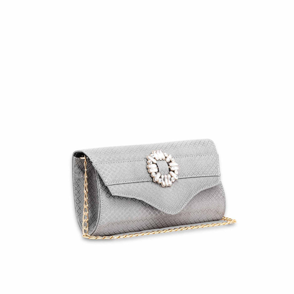 Grey Fancy Clutch P15328