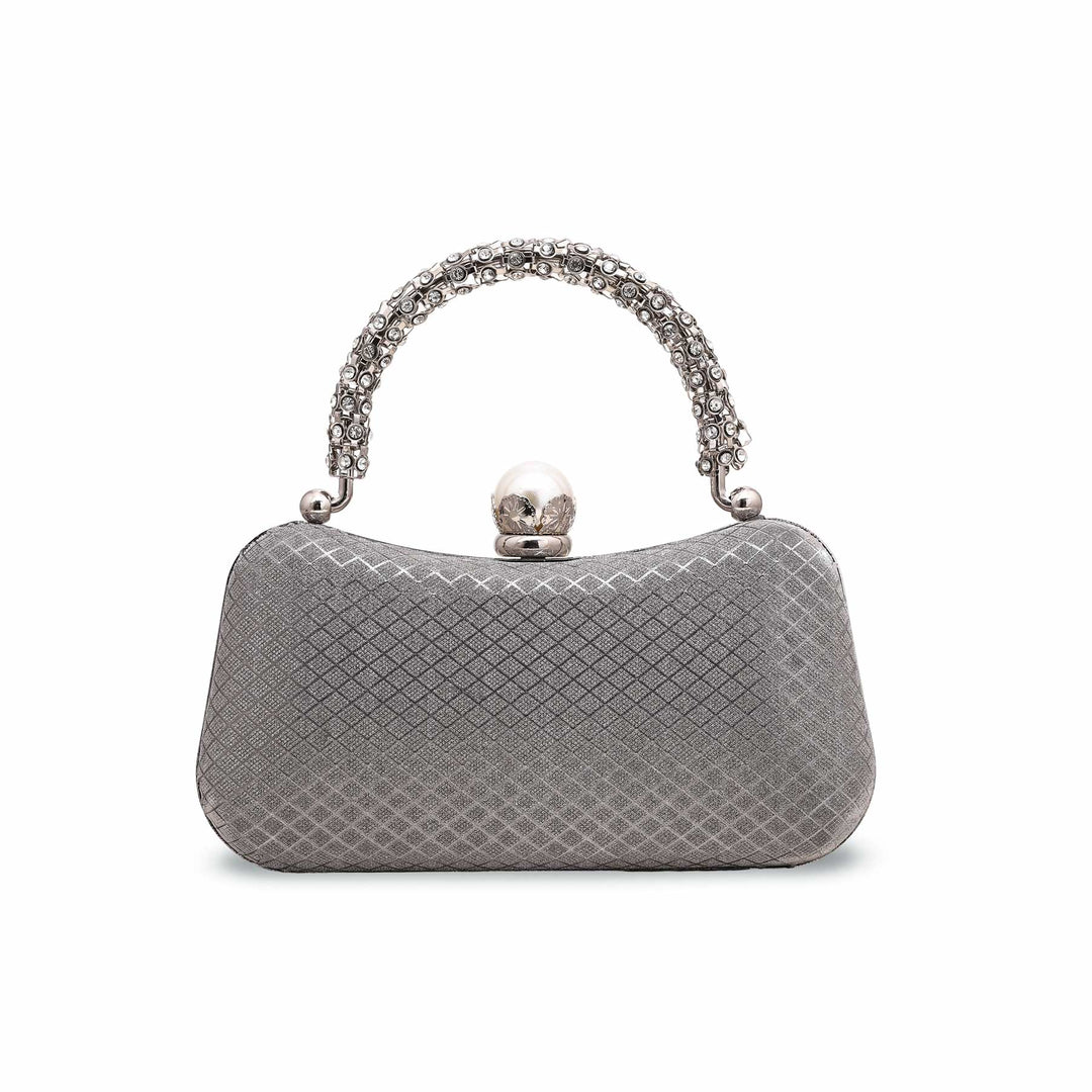 Silver Fancy Clutch P15376