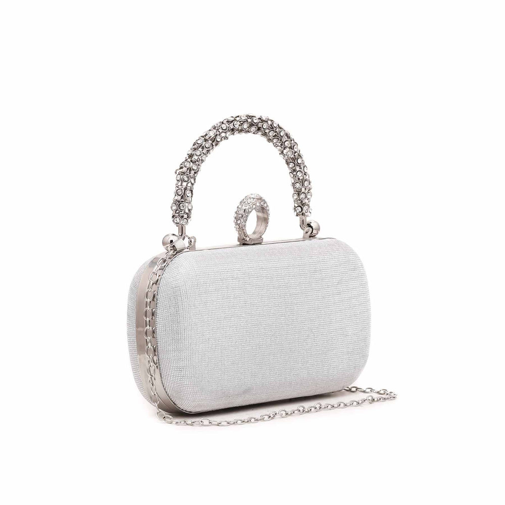 Silver Fancy Clutch P15377