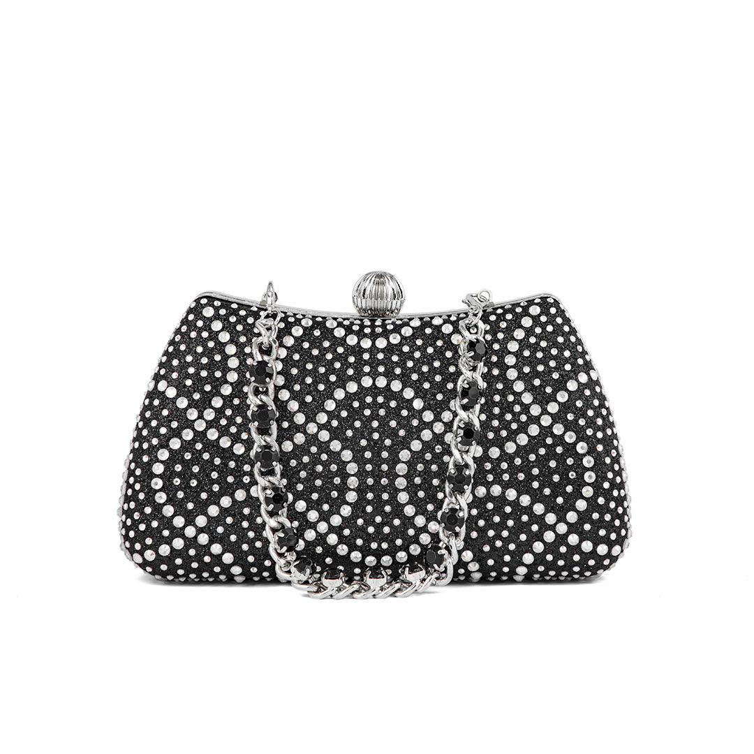 Black Fancy Clutch P24180