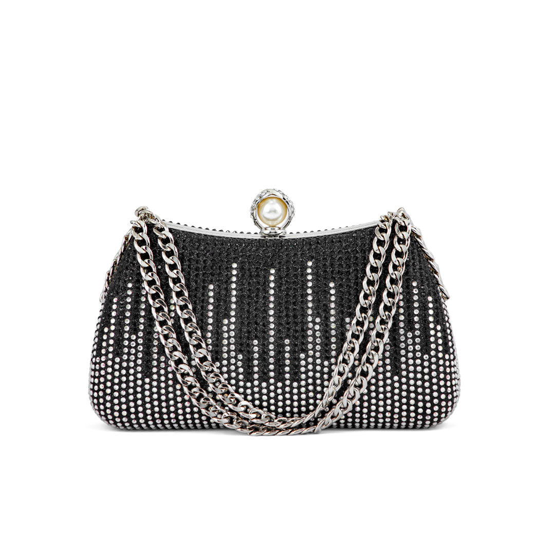 Black Fancy Clutch P24182