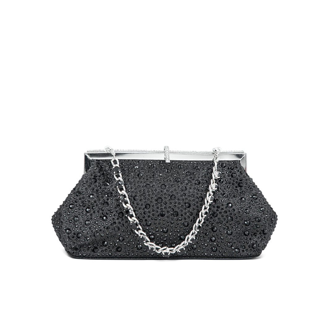 Black Fancy Clutch P24195